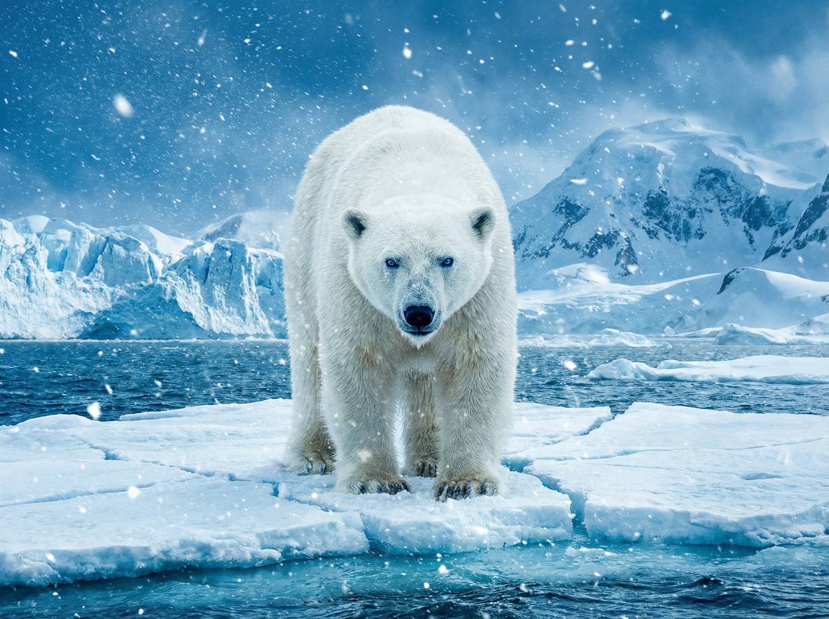 小马拉大车北极熊视频 - 极地北极熊母子嬉戏生活视频